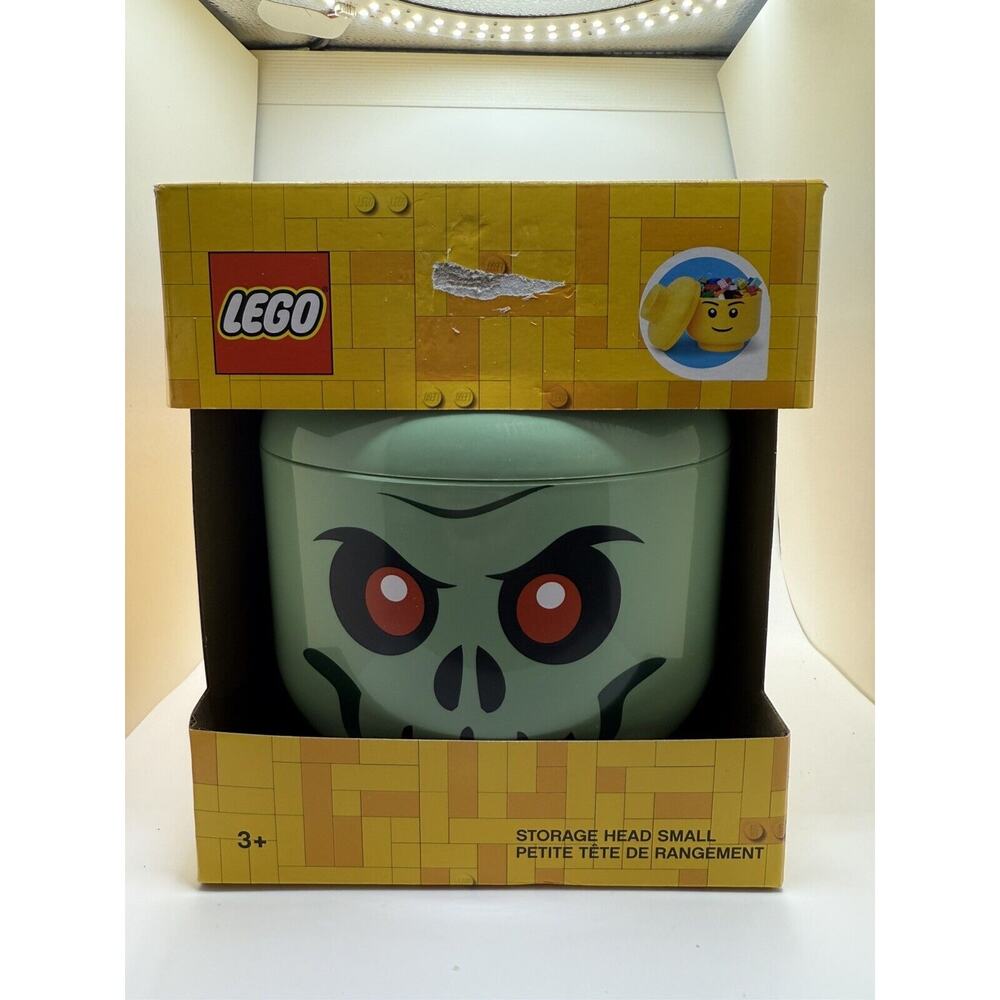 NEW LEGO Green Skeleton Zombie Storage Head Container Halloween